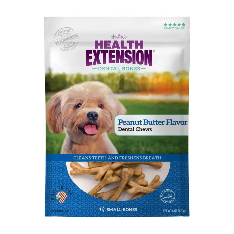 Health Extension Canine Dental Treats with Delicious Peanut Butter Flavor
