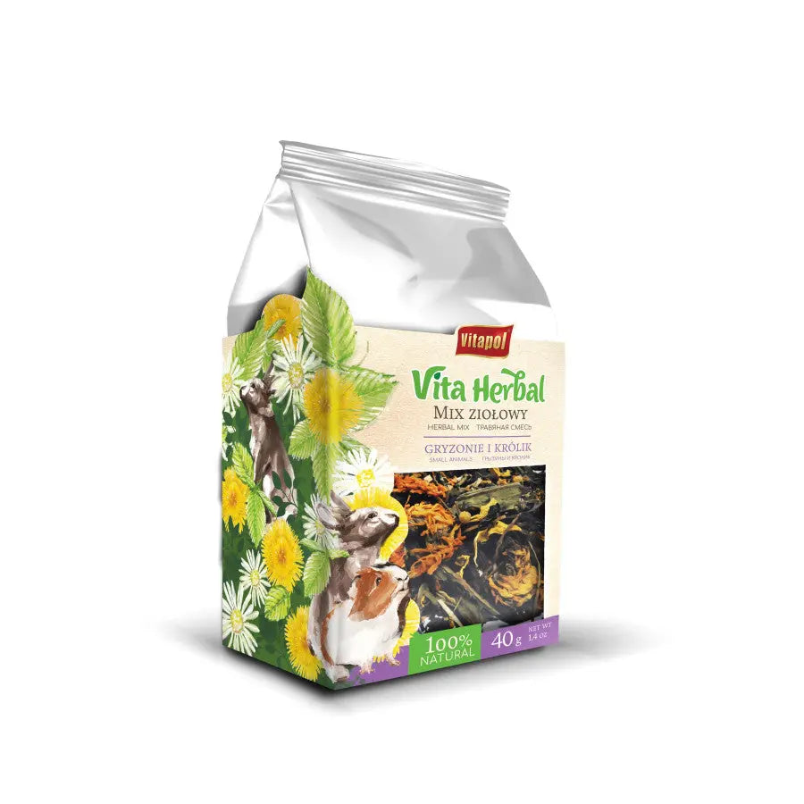 Vitapol A & E Cages Herbal Vita Mix - 40 g Premium Rodent & Rabbit Blend