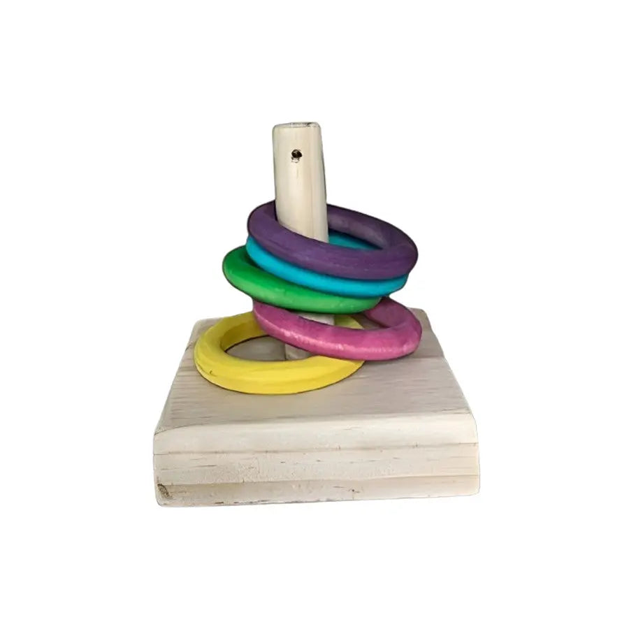A & E Cages Happy Beaks Safe Natural Wood Beak Toss Bird Toy for Small/Medium Birds