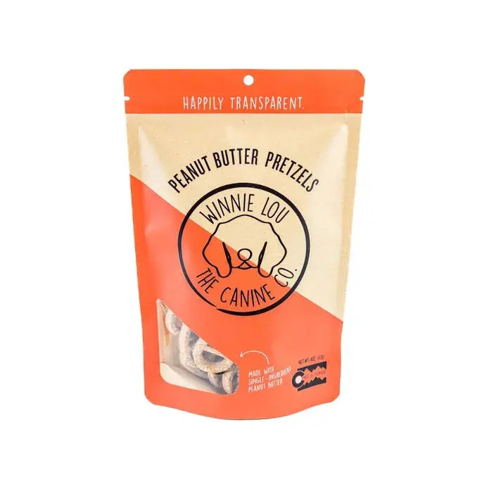 Winnie Lou Organic Peanut Butter Pretzels Dog Treats - 3.2 oz