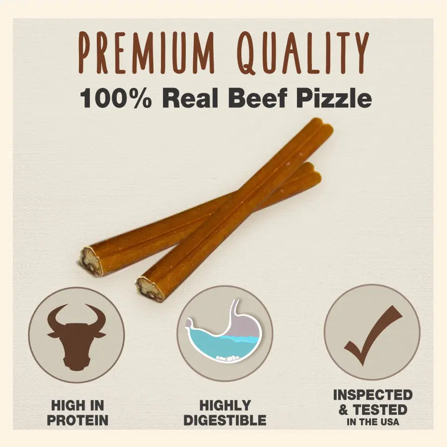 Cadet Extra-Large, Long-Lasting, Grain-Free Beef Bully Sticks for Dogs