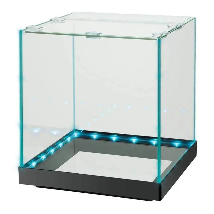 Aqueon Edge-Lit Cube Glass Freshwater and Saltwater Aquarium with Vibrant LED Lighting and Remote Control for Color Customization