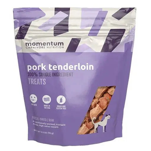 High - Quality Freeze - Dried Momentum Pork Tenderloin Treats for Cats, 2.5 Ounces