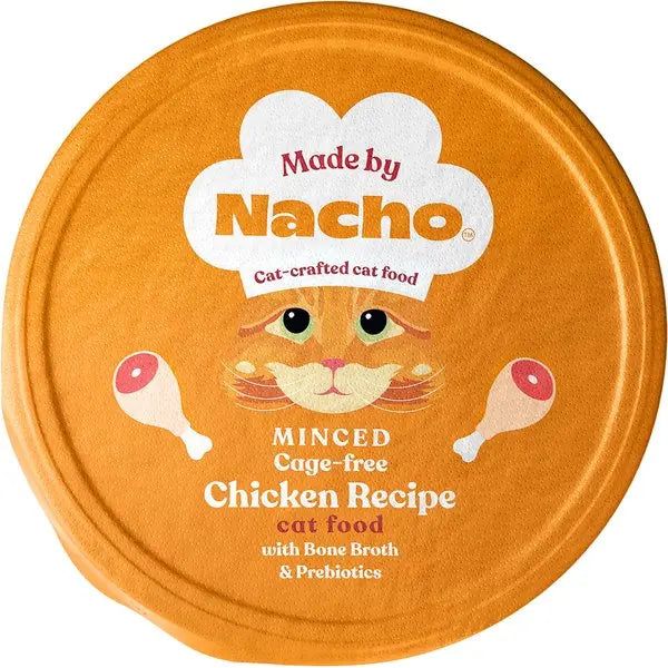 Made by Nacho Premium Cage-Free Minced Chicken Recipe Wet Cat Food with Nutritious Bone Broth, Pack of 10 - 2.5 oz Cans