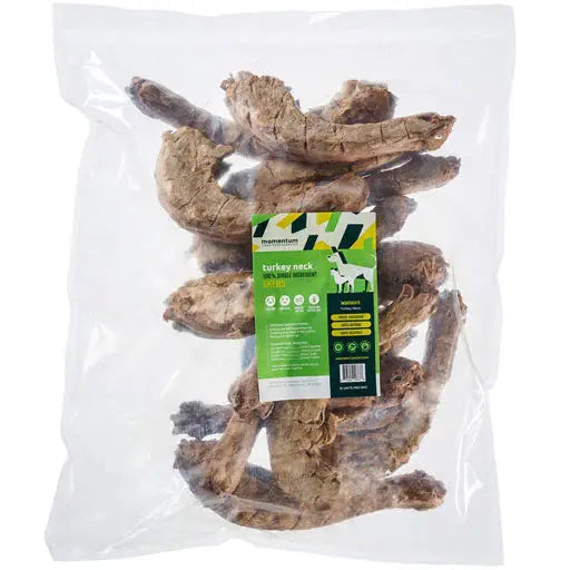 Momentum Carnivore Nutrition 12ct Freeze-Dried Turkey Neck Chews for Dogs and Cats