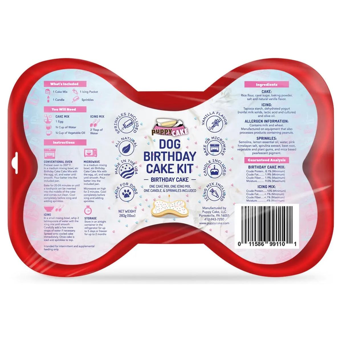 9oz Puppy Cake Dog Birthday Celebration Cake Kit