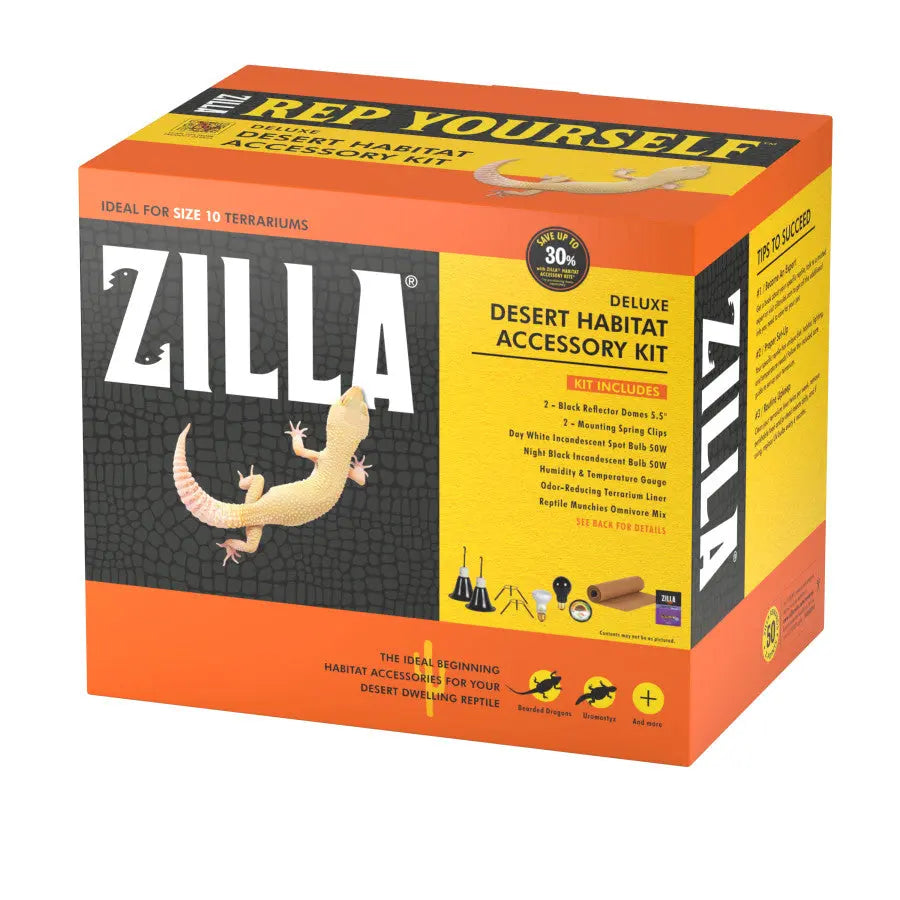 Zilla Complete Desert Habitat Starter Accessory Kit for Juvenile Desert - Dwelling Reptiles