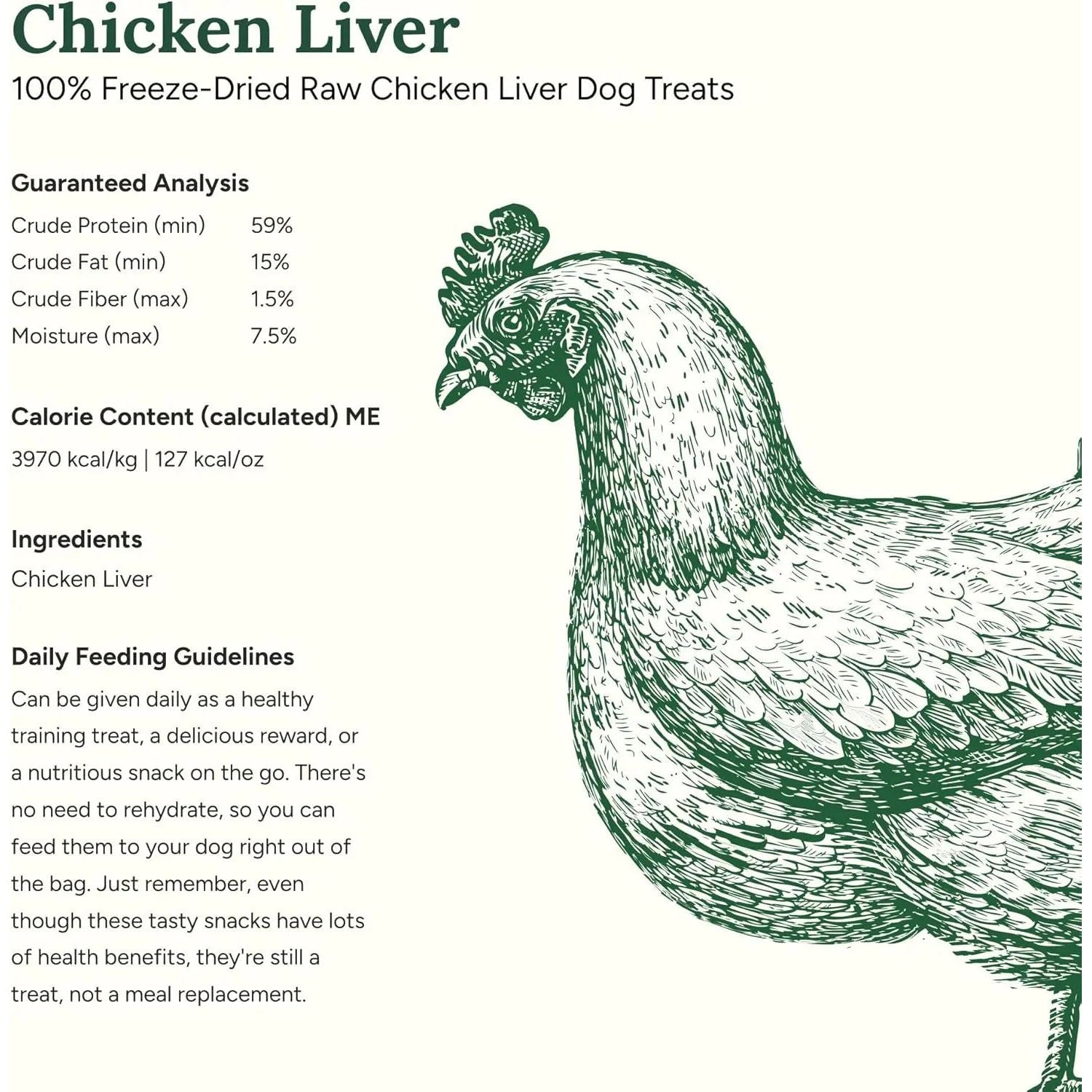 360 Pet Nutrition Grain-Free, All-Natural Raw Freeze-Dried Chicken Liver Dog Treats for Healthy Pets