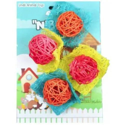 AE Cage Company Assorted Colors Loofah Chew Toys for Small Pets