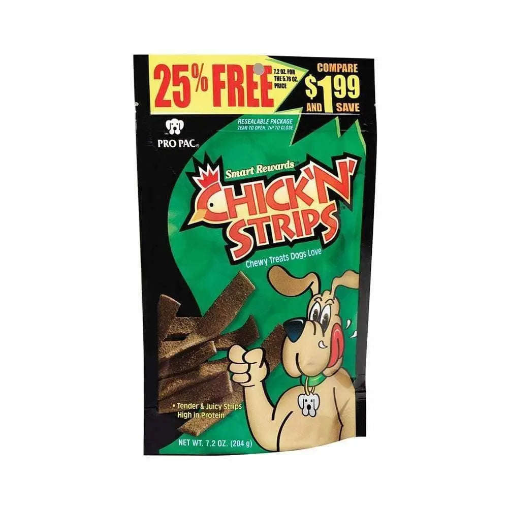 Pro Pac Smart Rewards 7.2 Oz Chewy Chicken Strips Dog Treats - Delicious and Nutritious