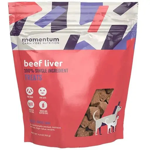 Momentum Carnivore Nutrition 4oz Freeze-Dried Raw Beef Liver Dog Treats