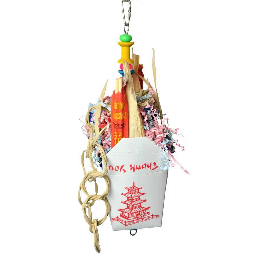 A & E Cages High - Quality Happy Beaks Chinese Take - Out Style Interactive Bird Toy for Medium to Extra - Large Birds