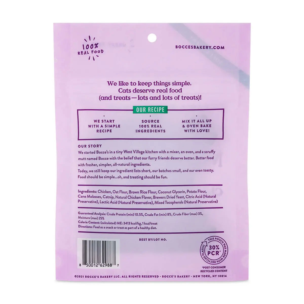 Bocce's Bakery All - Natural Soft & Chewy Catnip Munch Cat Treats, 2 - Ounce Resealable Pouch