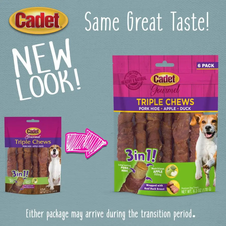 Cadet Gourmet Premium Triple - Flavored Pork Hide Twists Dog Treats