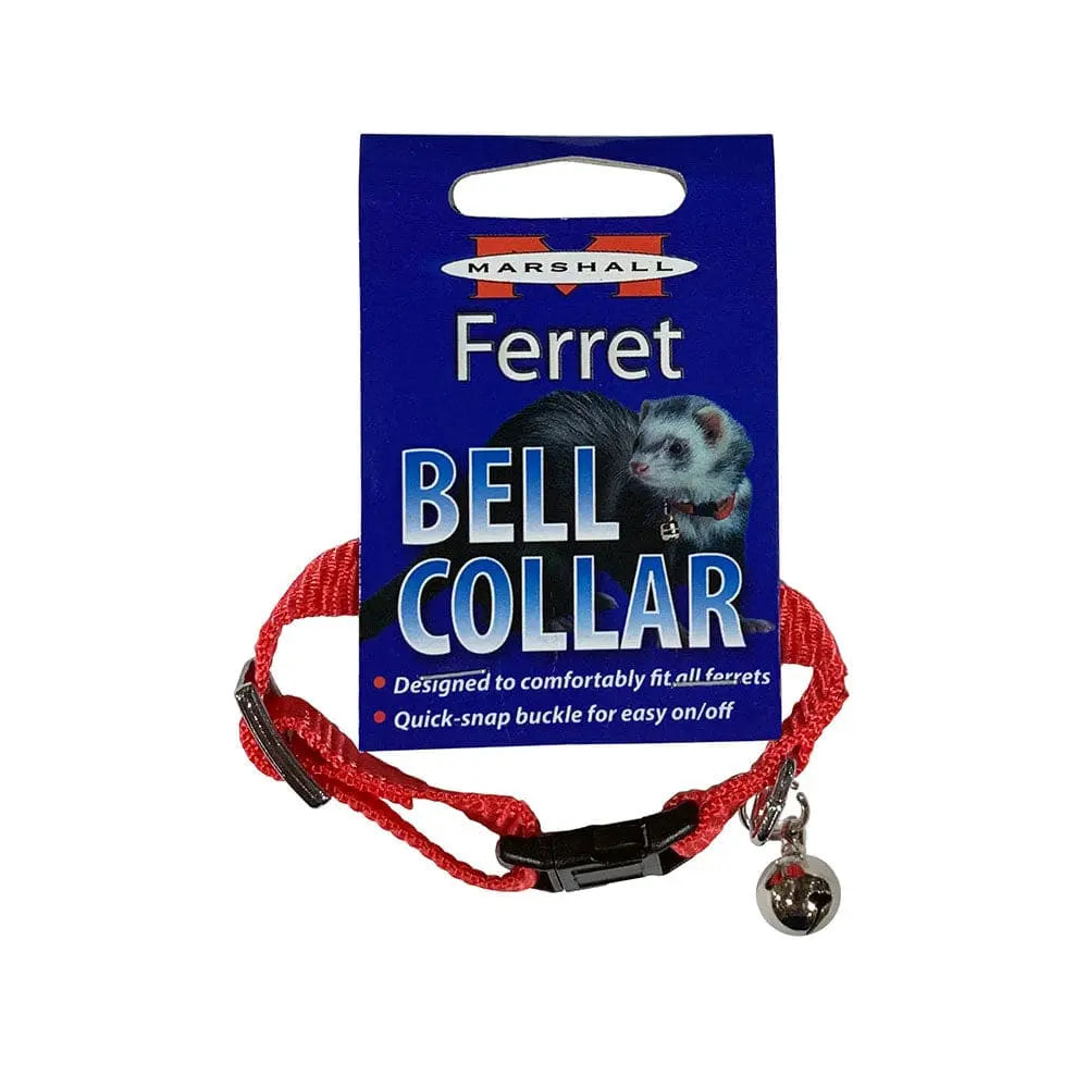 Marshall® Adjustable Red Bell Collar for Ferrets - Essential Pet Accessory