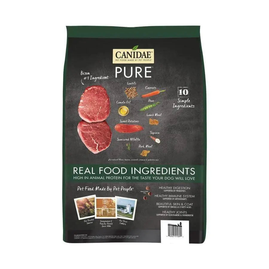 CANIDAE PURE Grain-Free Dry Dog Food with Real Bison, Lentils & Carrots