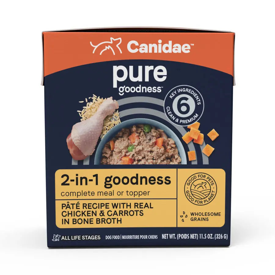 CANIDAE PURE Goodness 11.5 oz 2-in-1 Premium Pate Wet Dog Food