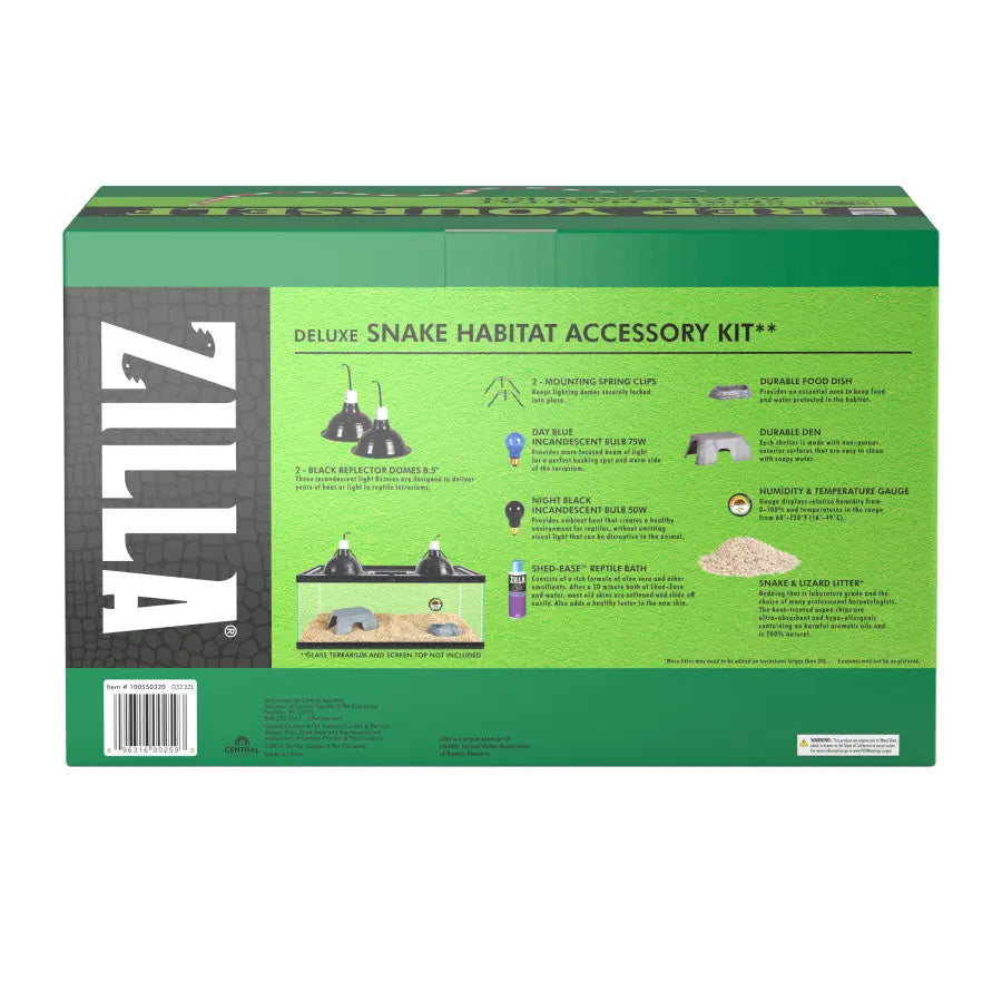 Zilla Premium Snake Habitat Starter Accessory Kit with Essential Setup Items