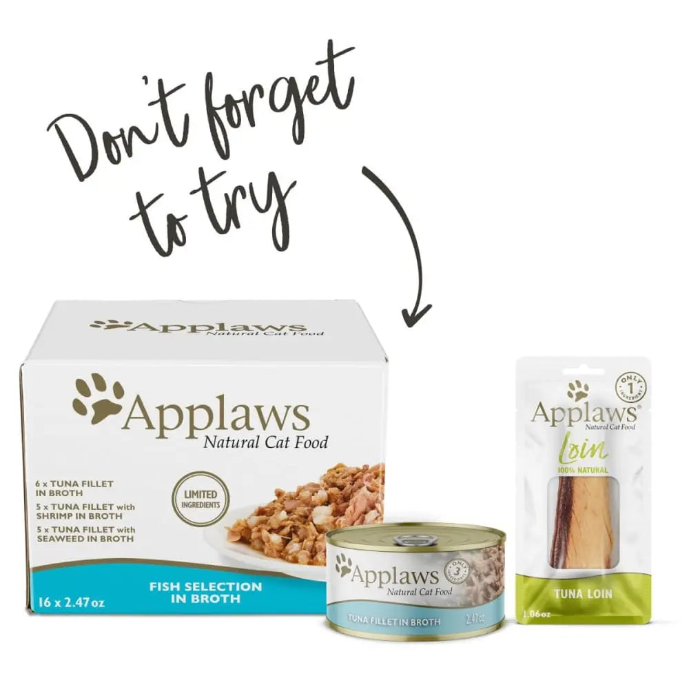 Applaws 2.47oz Cans of Natural Wet Cat Food: Whitefish with Salmon in Broth (24/cs)