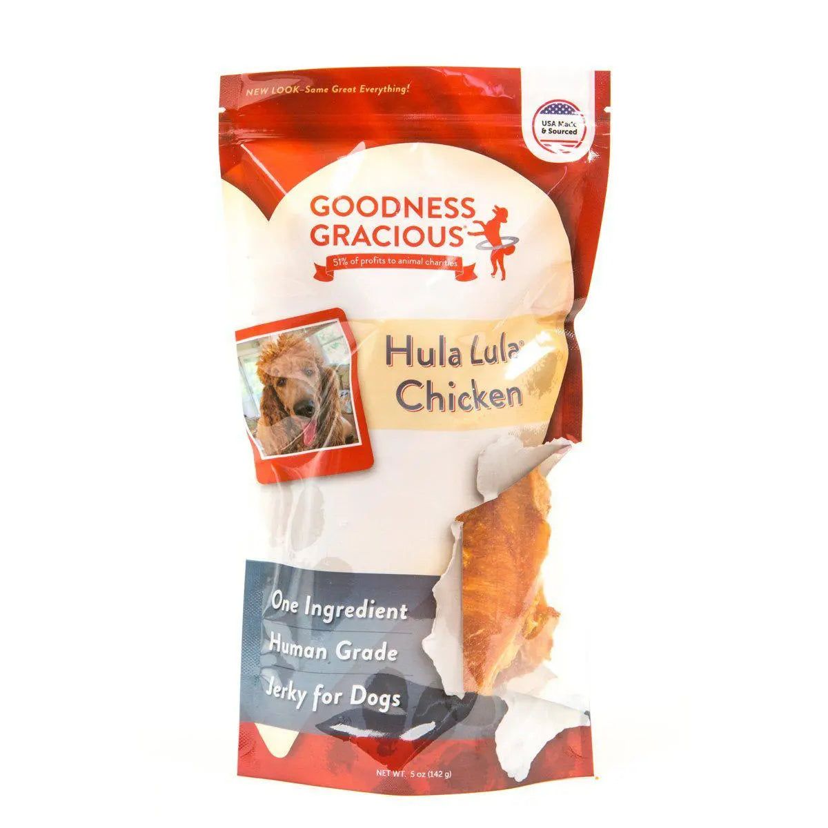 Goodness Gracious 5oz Hula Lula Human - Grade Chicken Jerky for Canines