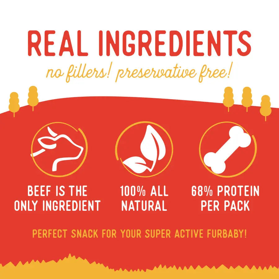 Beg & Barker All-Natural, USA-Sourced Air-Dried Beef Liver Strip Dog Treats