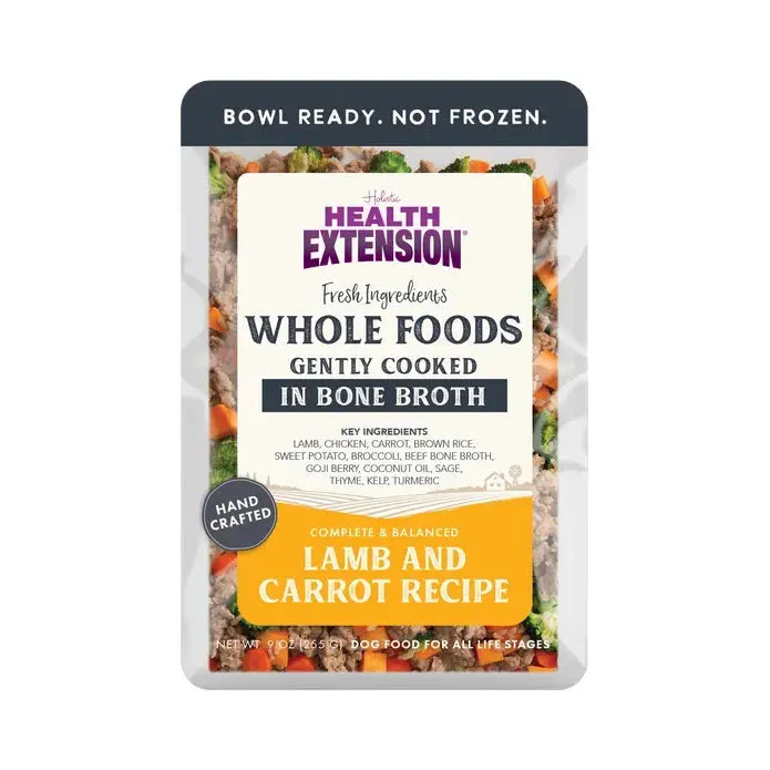 Health Extension Premium Gently Cooked Dog Food Pouches with Lamb & Carrot Recipe, 9 Ounces