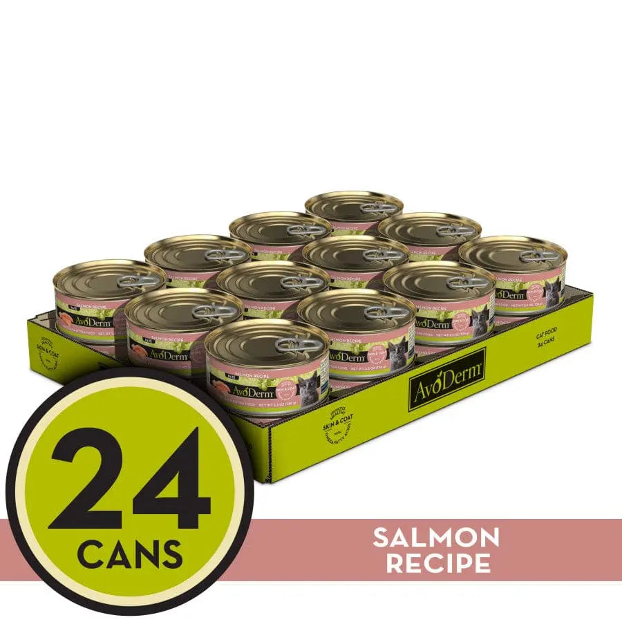 AvoDerm All-Natural 5.5 oz Wet Cat Food - Salmon Formula, 24 Cans