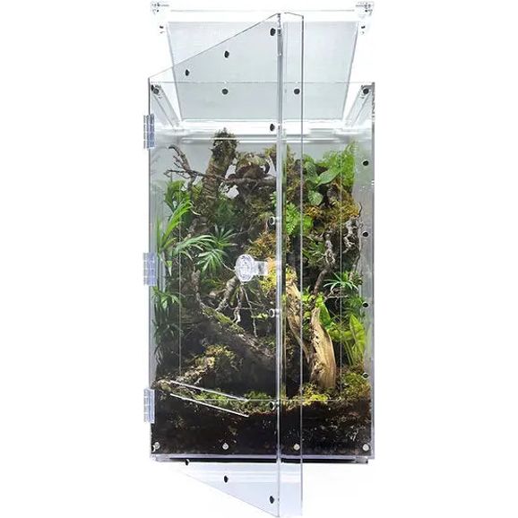 Extra Large Acrylic Double-Opening Reptile Terrarium for Lizards, Spiders, and Geckos