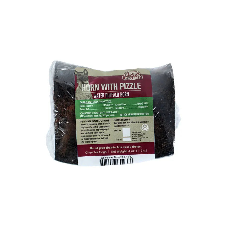 Wild Eats All - Natural Water Buffalo Horn with Pizzle as a Premium Dog Chew Treat