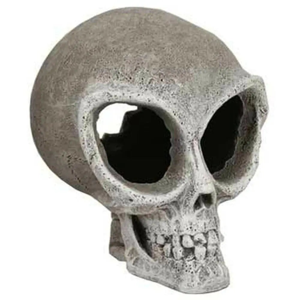 Small Blue Ribbon Resin Alien Skull Ornament