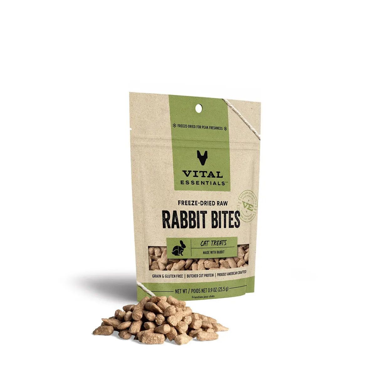 Vital Essentials® 0.9 oz Freeze-Dried Rabbit Bites for Delightful Cat Treats