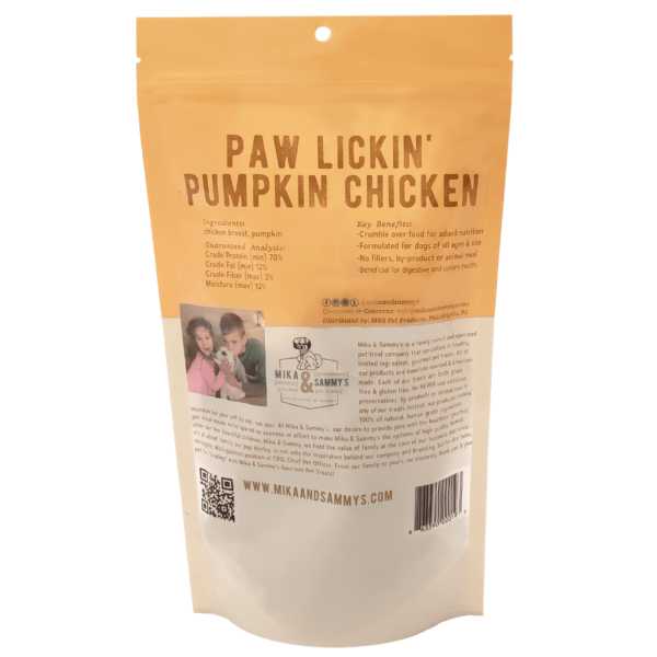 Mika & Sammy’s 5oz Grain - Free Dehydrated Pumpkin Chicken Dog Treats