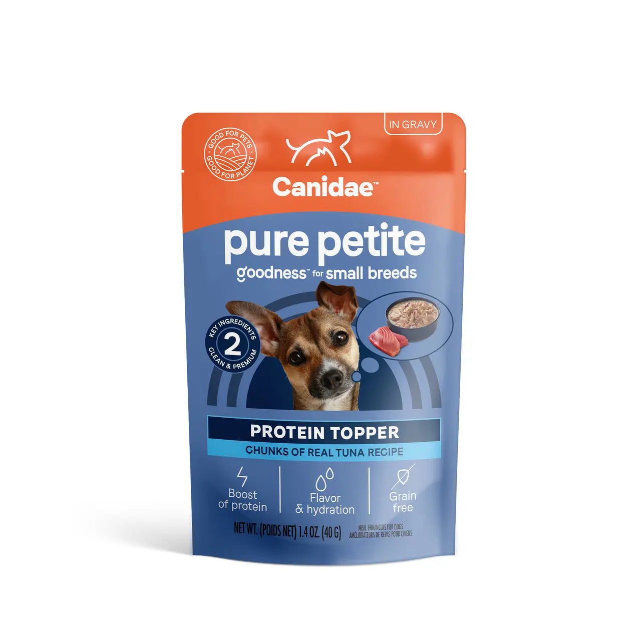 CANIDAE PURE Small Breed Dog Protein Topper, 12 Packs of 1.4 oz