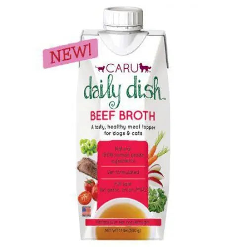 Caru Daily Dish All - Natural Beef Broth for Dogs and Cats: A Flavorful Pet Food Supplement