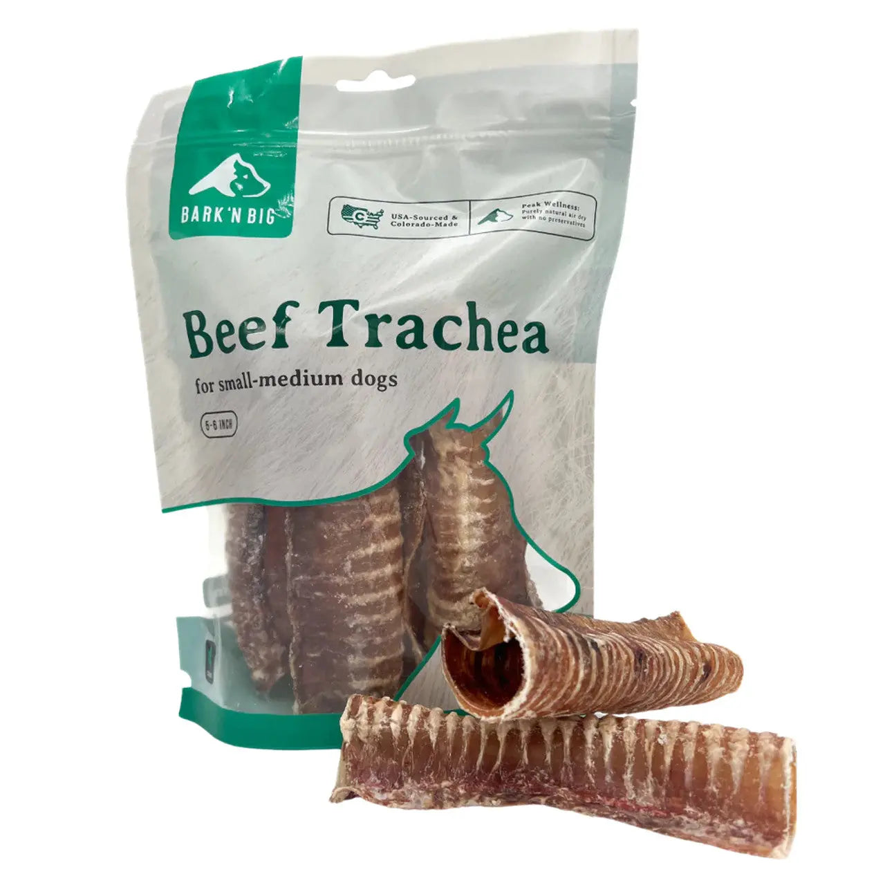 BarkNBig Premium Beef Trachea Dog Chew Treats, 5 - 6 Inches, Pack of 4