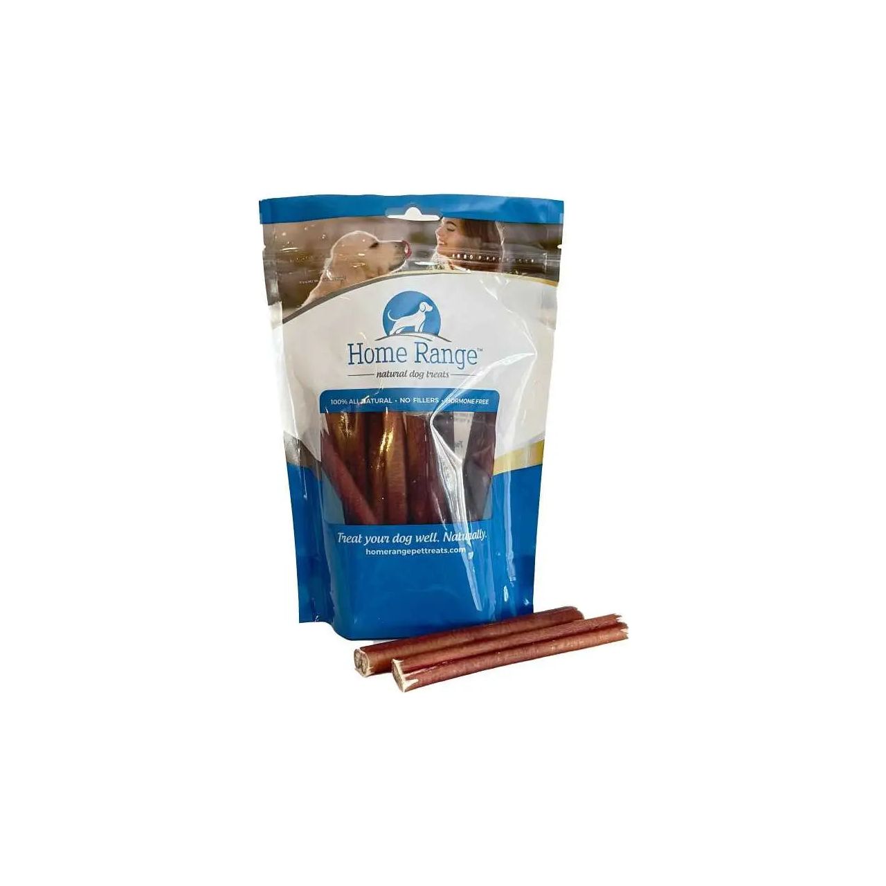 Premium Home Range Dog Treat - Low Odor Bully Stick for Canine Companions