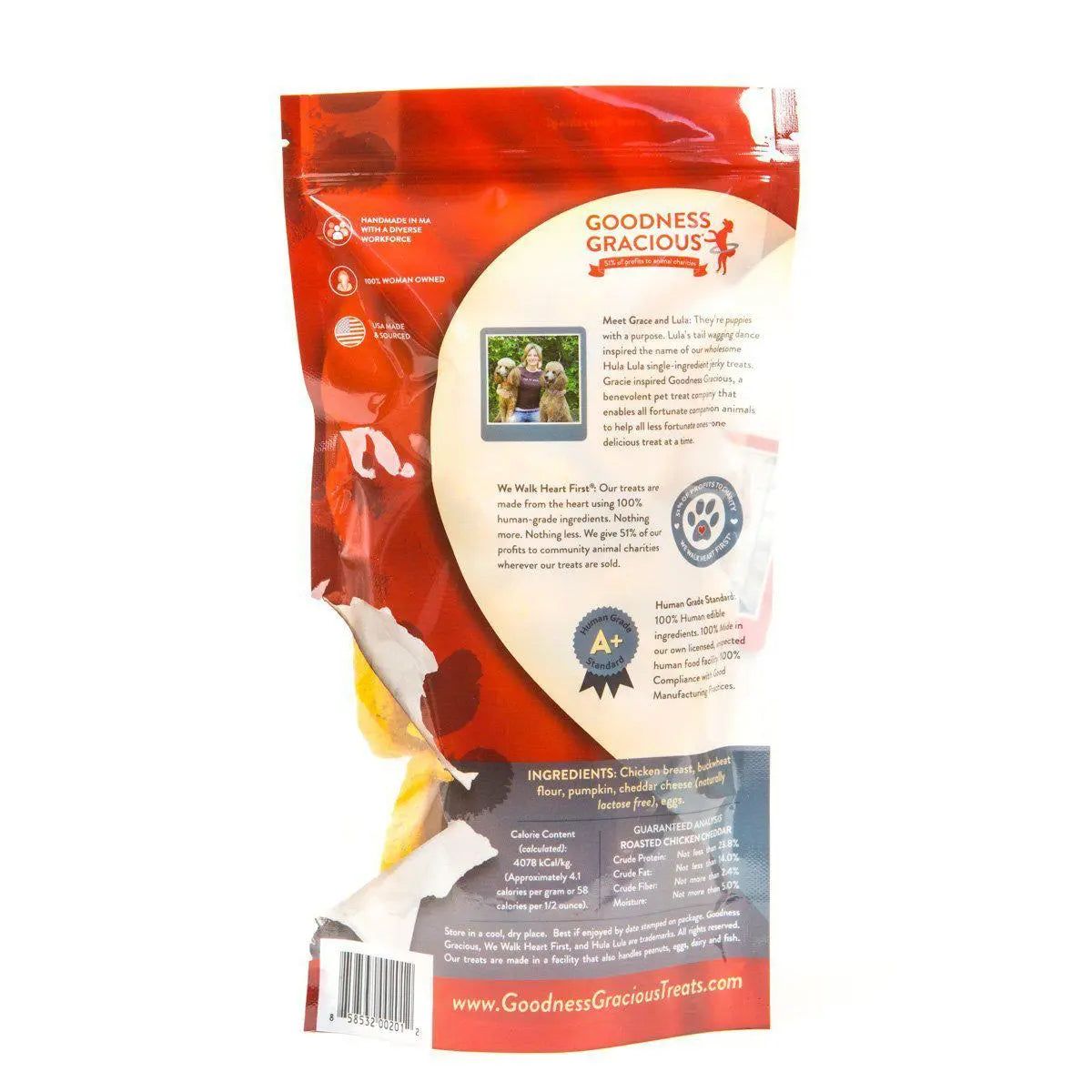 Delicious Goodness Gracious 8 - ounce Roasted Chicken and Mild Cheddar Dog Biscuit Cookies