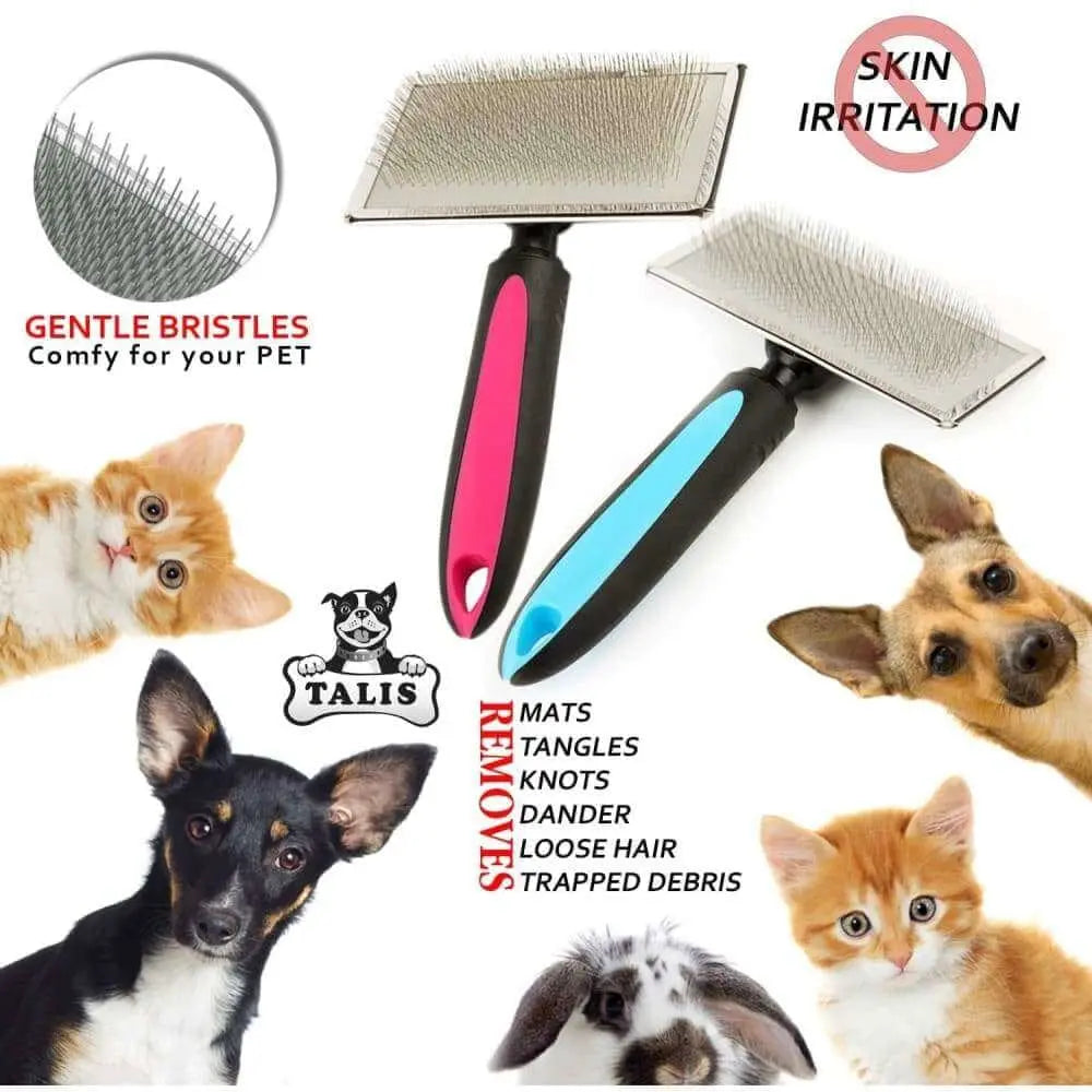 Self-Cleaning Pet Slicker Grooming Brush - An Ideal Tool for Removing Dog and Cat Hair Shedding
