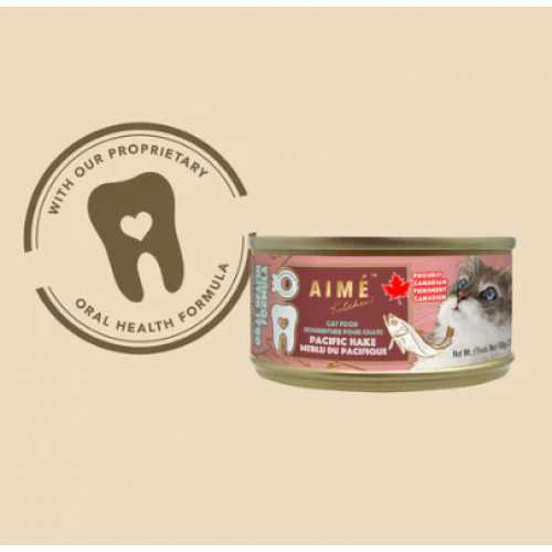 Aime Kitchen Oral Health Premium Minced Wild - Caught Pacific Hake Wet Cat Food 24/3.5oz