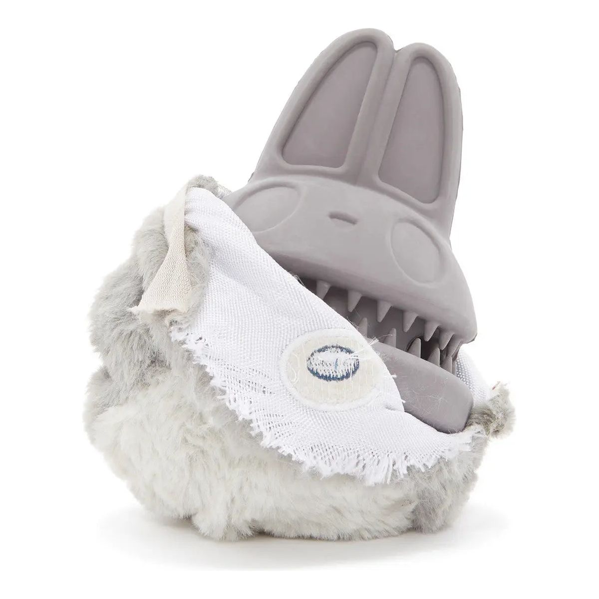 BARK Grey Medium/Large Hare Raiser Rabbit Super Durable Rubber Chewer Dog Toy