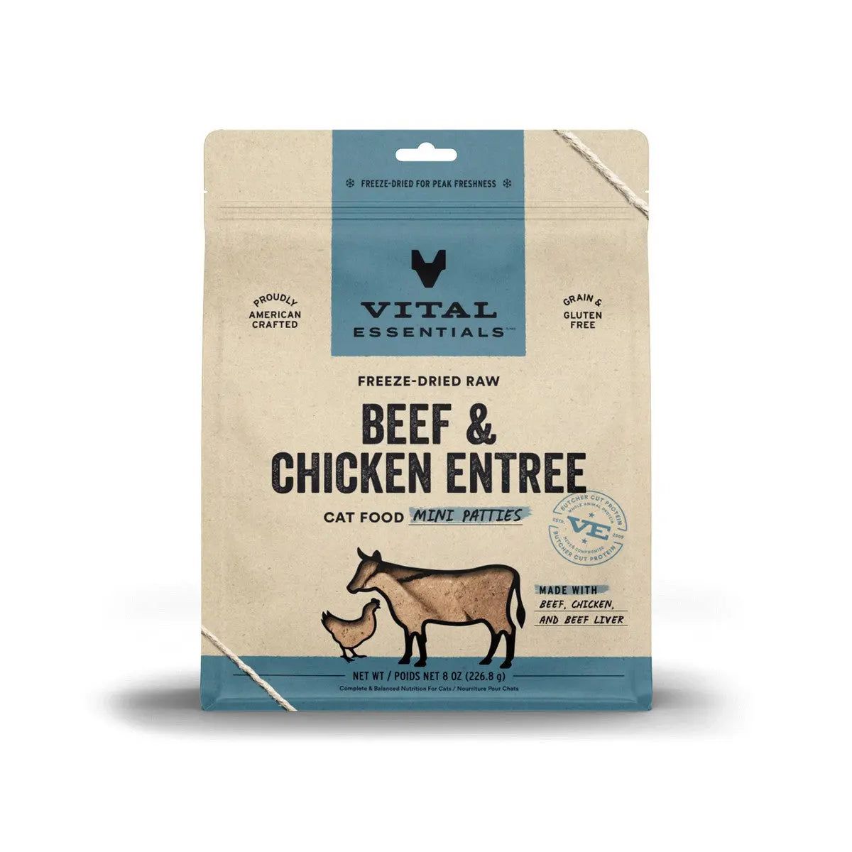 Vital Essentials® Freeze - Dried Raw Mini Patties: Beef & Chicken Cat Food