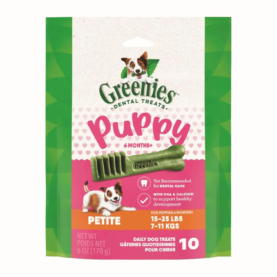 Delicious Greenies Dental Treats Specially Designed for Puppies Aged 6 Months and Above