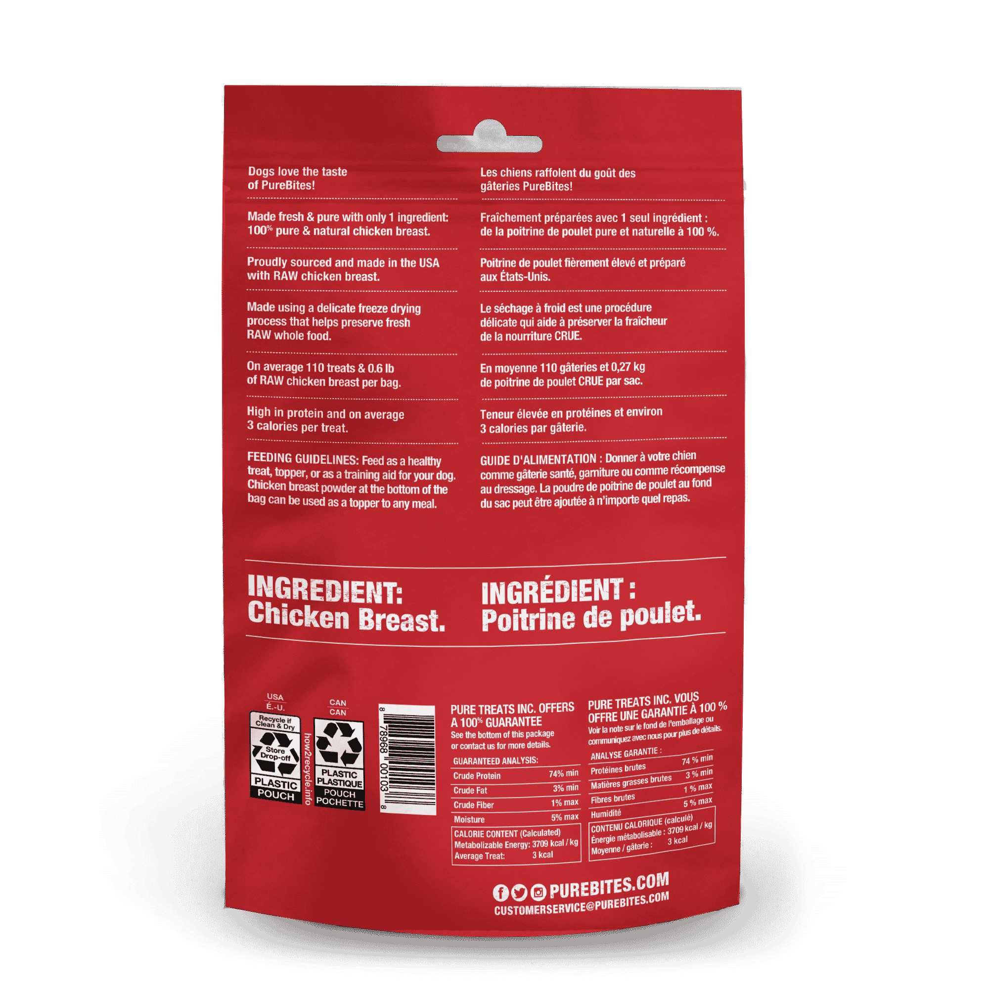 PureBites USA-Sourced Freeze-Dried Chicken Breast Dog Treats