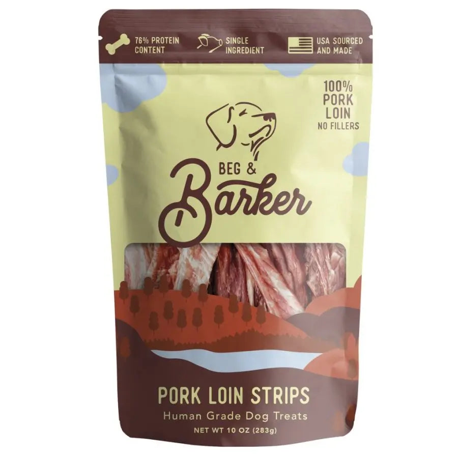 High - Quality Beg & Barker All - Natural Air - Dried Pork Loin Strip Dog Treats