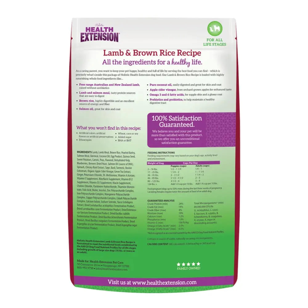 Healthy Extension Free - Range Lamb & Brown Rice Complete Dry Dog Food