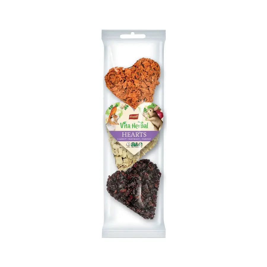 Vitapol A & E Cages Small Animal Treats: Herbal Vita Hearts