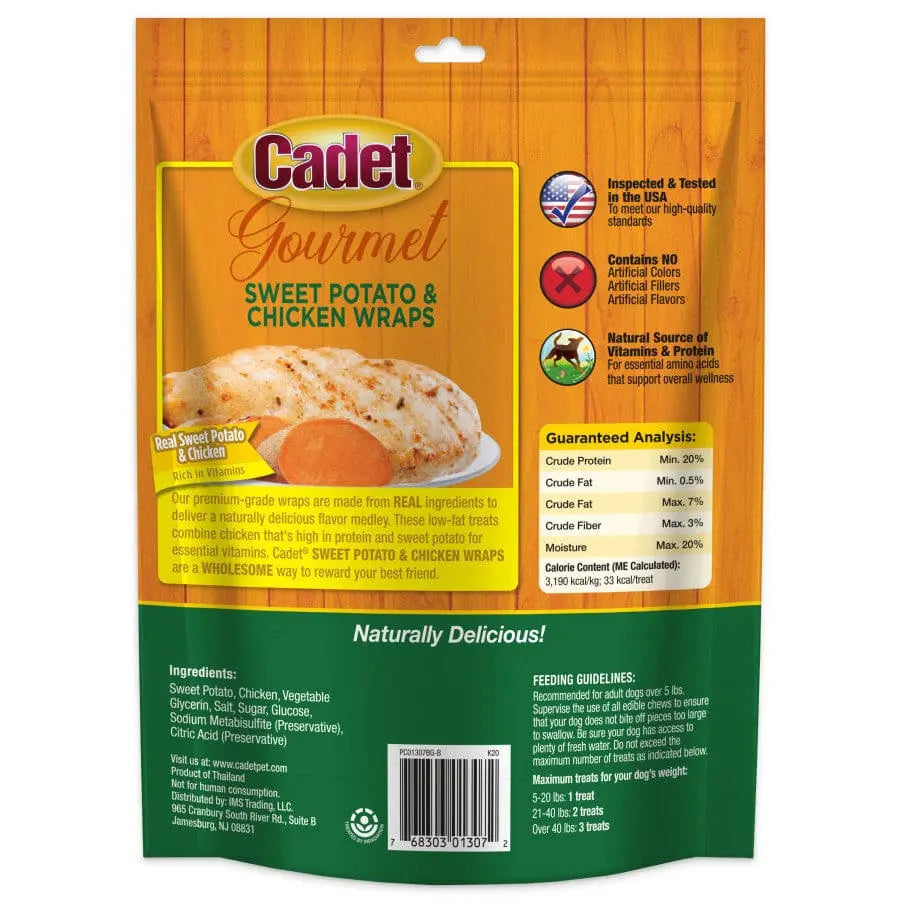 Cadet Gourmet Premium Dog Treats: Sweet Potato and Chicken Wrapped Delights