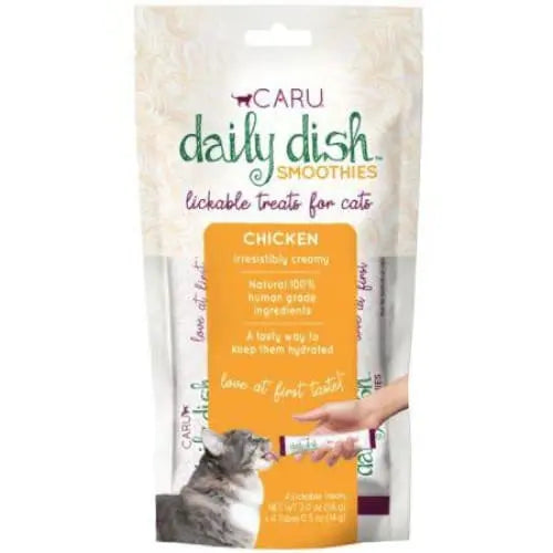 Caru Brand Daily Dish Smoothies Style Lickable Cat Treats with Chicken Flavor