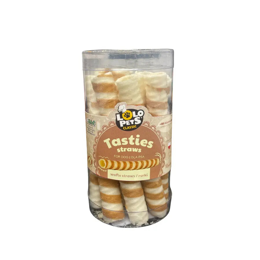 A & E Cages LoLo Pets 10-Piece Classic Dog Treat Straws with Human-Grade Ingredients