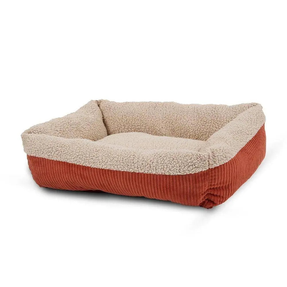 Aspen Pet® Medium Self-Warming Rectangular Lounger in Barn Red/Cream